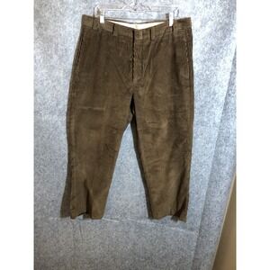 L.L. Bean Pants Mens 36 Pleated Brown Corduroy Career Casual Classic